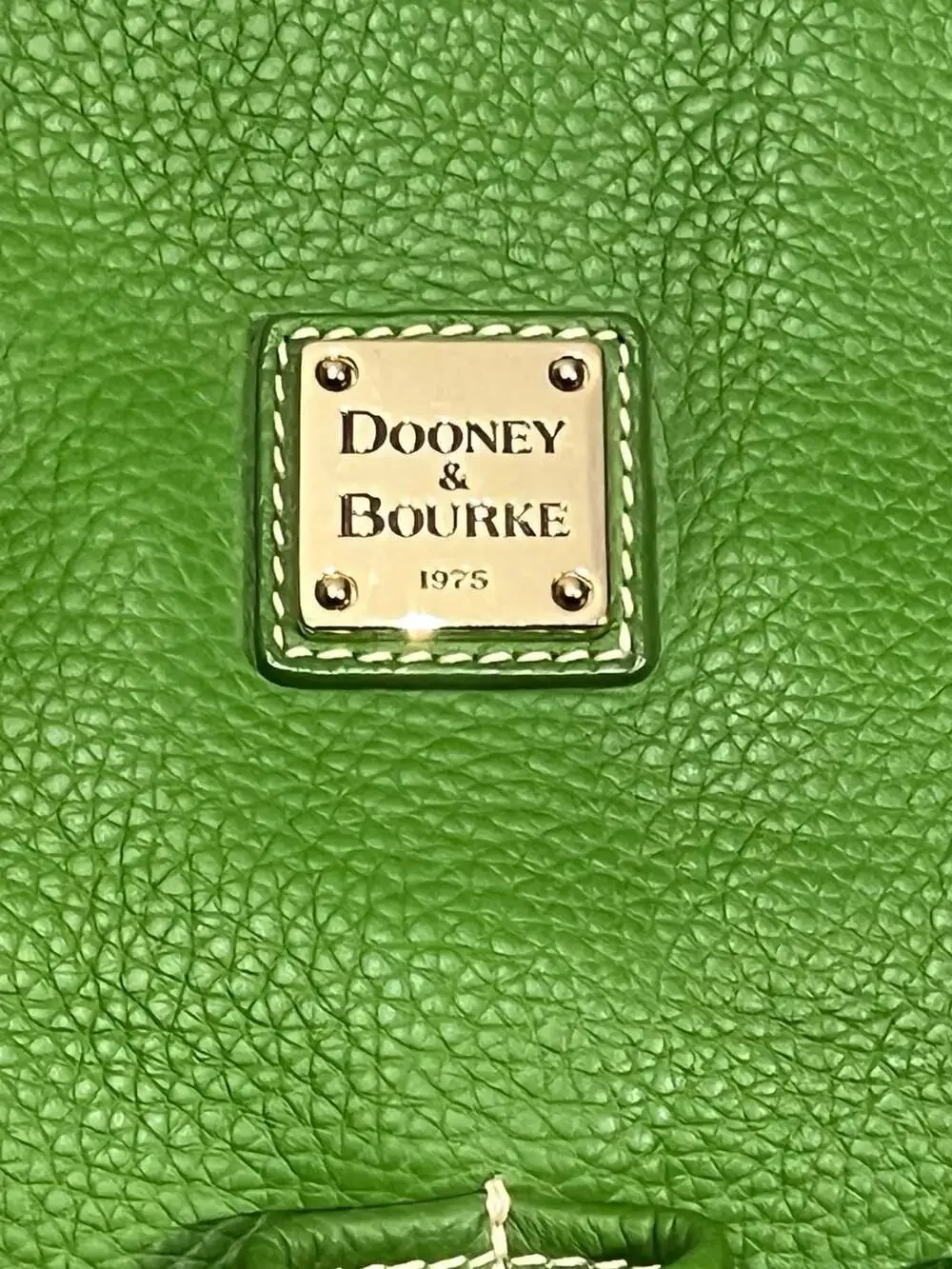 Dooney & Bourke Kelly Green Pebble Leather Crescent Tote with Pouch - Picture 4 of 12